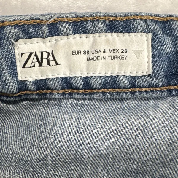 Zara Womens High Rise Wide Leg Jeans Blue Denim SIze 4 Grunge Streetwear Hipster - Image 3