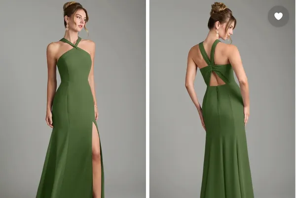 Azazie Bridesmaid Dress Green - Image 4