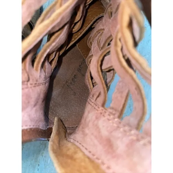 Free People Carrera Bootie Woven Ankle Boots Vintage Tan Leather Size‎ 38 US 7.5 - Image 7