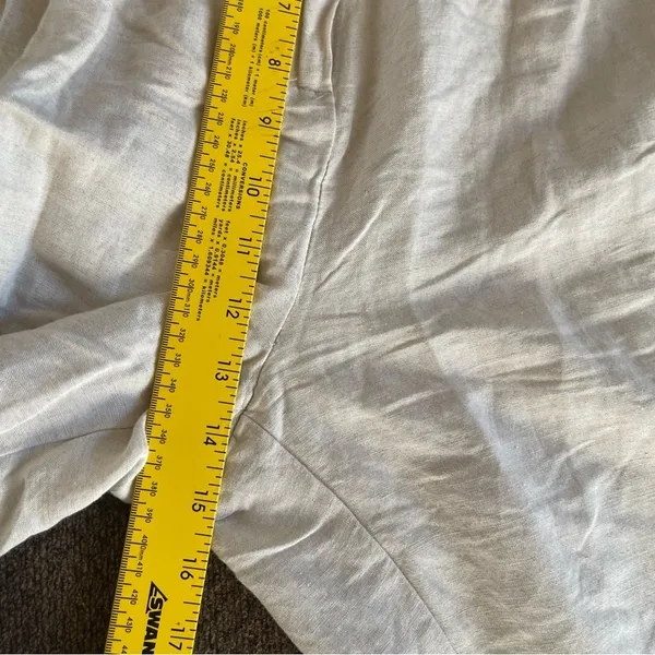H&M wide leg linen blend trouser pants with pockets size 6 - Image 5
