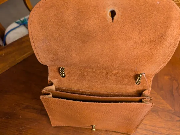 MADEWELL The Leather Collar Stud mini crossbody bag English Saddle EUC - Image 10