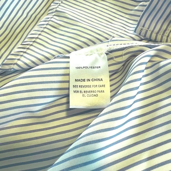 NEW Adora Oversized M Striped Shirt Lantern Sleeves‎ Blue White - Image 9