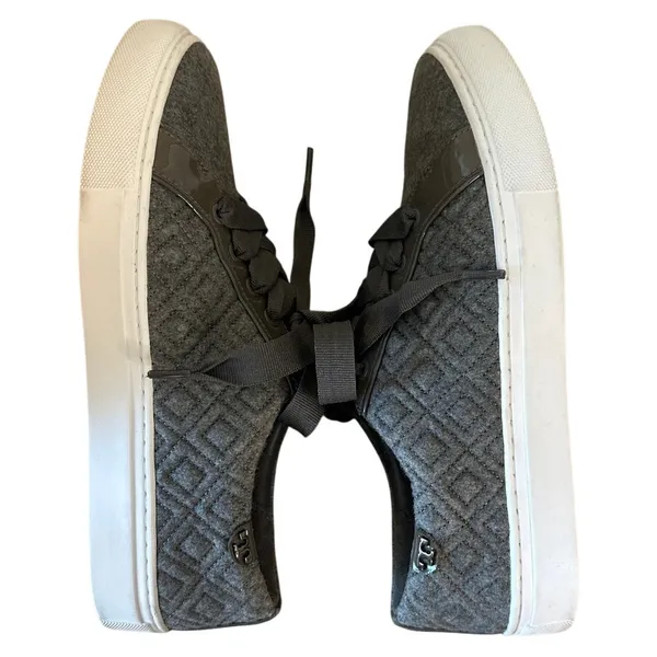 Tory Burch Marion Quilted Felt Sneakers Dovestone Grey 8‎ - Image 8