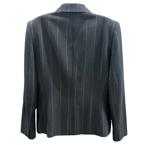 Tahari ASL Arthur S‎ Levine Navy Pinstripe Blazer Women 12 Office Workwear - Image 2