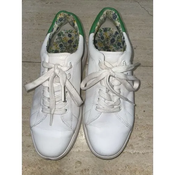 Kate Spade Women's Lift‎ White/green Leather Casual Sneakers Shoes Size 8.5 B - Image 2