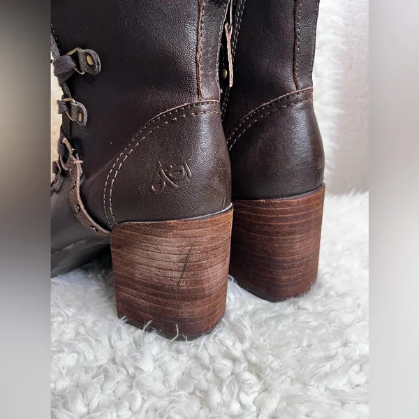 OTBT LEATHER Ankle BOOTS Oregon Heel Hiker Brown - Image 7