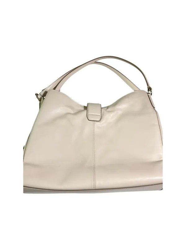 Coach Leather Shoulder Bag Classic Elegant Cream Medium - Image 2