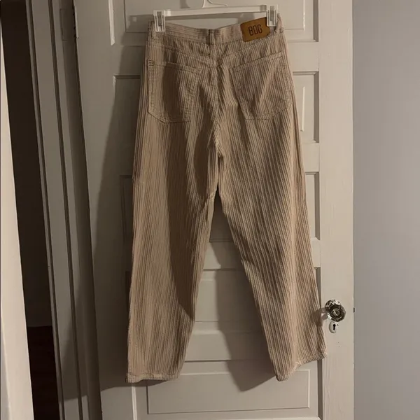 BDG Beige Corduroy Hi Rise Baggy Trousers - Image 3