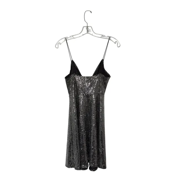 Flounce Club London Wrap Mini Size 10 Dress Metallic Y2K Indie Sleaze Retro - Image 5
