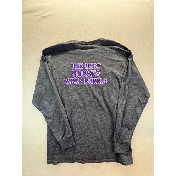 Jerzees Mount Union Nursing UMU Long Sleeve Shirt Charcoal Gray XL Collegiate - Image 6