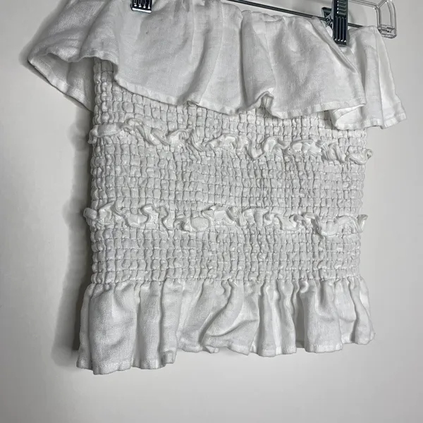 Reformation Millet Tube Top White Womens Small Linen - Image 4