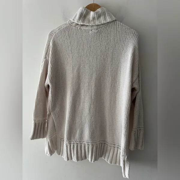 Aerie White Chunky‎ Oversized Chenille Knit Turtleneck Sweater - Image 4