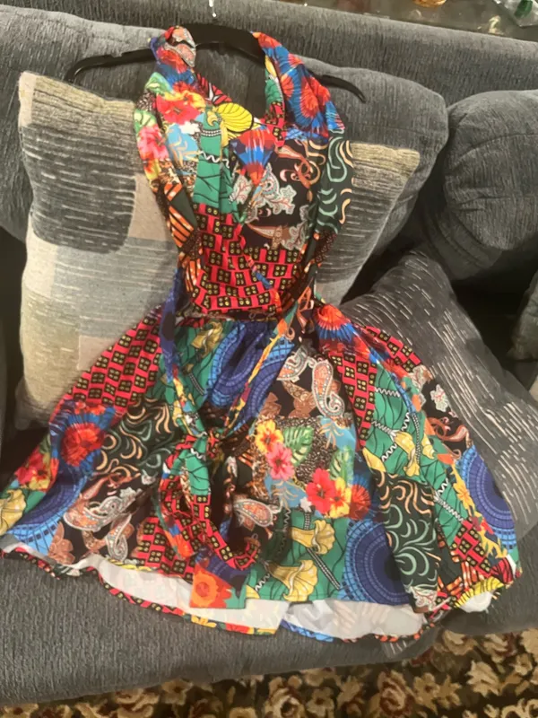 Multi color halter top boho dress Multiple - Image 3