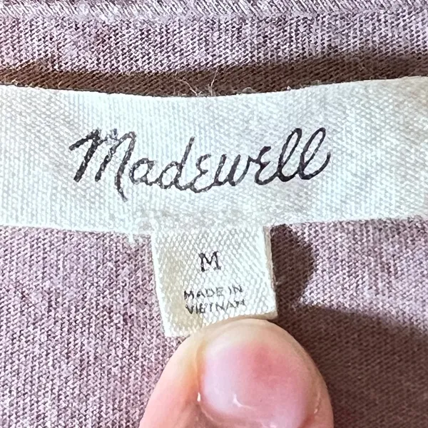 806 | Madewell Soft V-Neck‎ Pink Lyocell Cotton Casual Minimalist Women Medium - Image 3