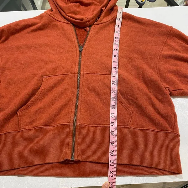 Aerie Offline Size M Burnt Orange Oversized Zip Up Hoodie Sweatshirt - Image 7
