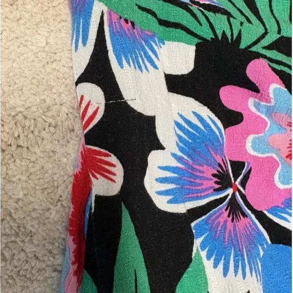 Anthropologie Maeve Ruched V-Neck Floral Midi/Maxi Dress Size 4 - Image 6