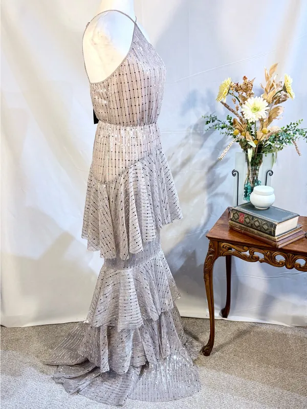 ☀️NWT Michael Costello x REVOLVE Shirley Sequin Tiered Gown Mauve Sz S❤️ - Image 5