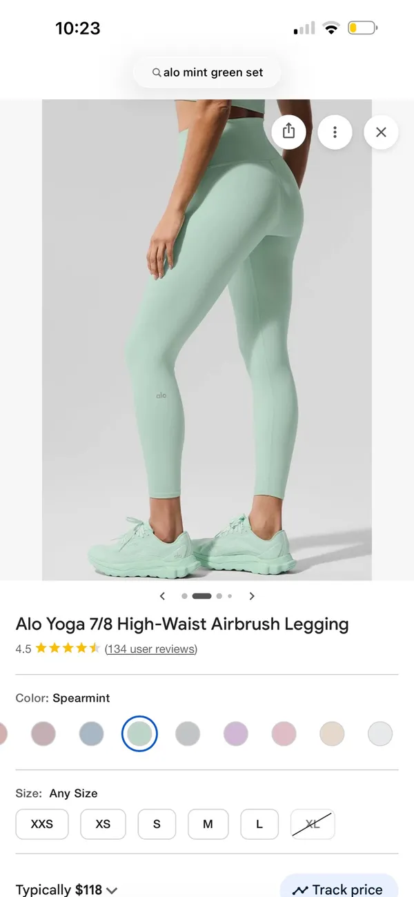 Alo yoga high waisted airlift 7/8 leggings spearmint xs - Image 4