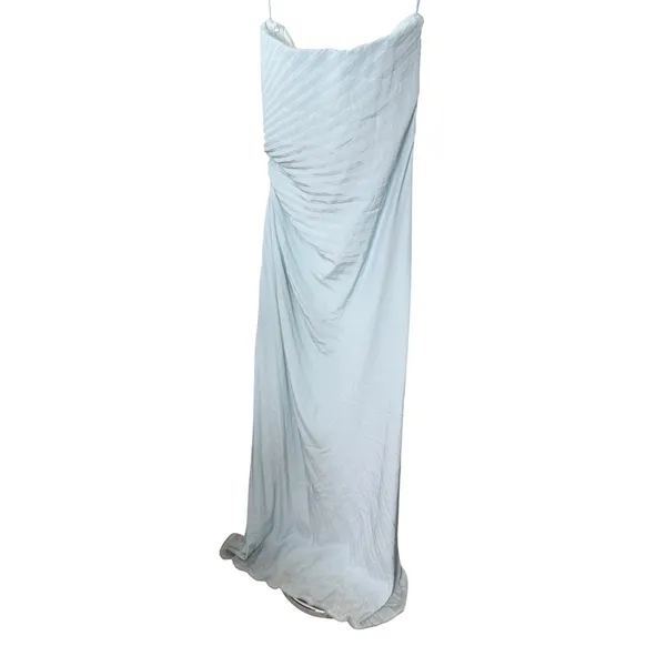 A.L.C. Frank Layla Gown Cascade Light Blue Pleated Satin Maxi Dress Size 8 - Image 5
