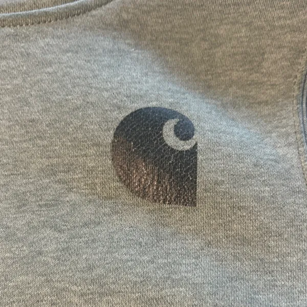 Carhartt Iconic Clarksburg Logo Sweatshirt Hoodie Small Green Relaxed Fit Casual - Image 3
