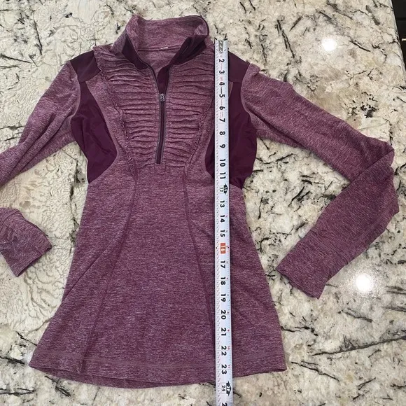 Lululemon Run Your Heart Out Pullover Quarter Zip in Heathered‎ Plum - Image 8