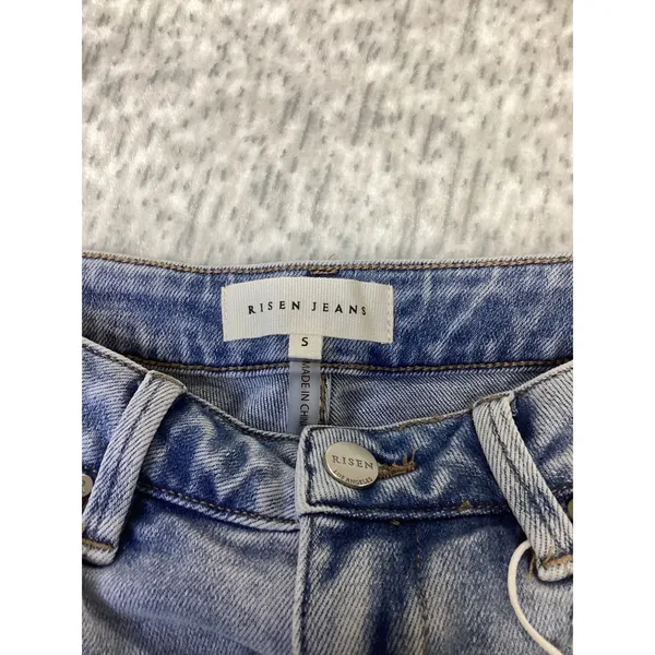 Risen Jeans Womens Cuffed HR Short Light Wash Denim RDS6155SZ Size S - Image 4