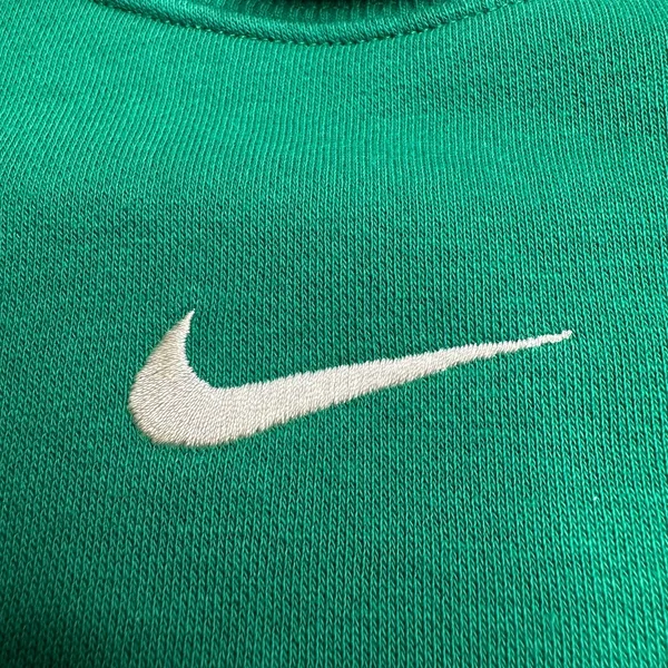 Nike: Green Center Swoosh Crewneck Sweatshirt - Image 5