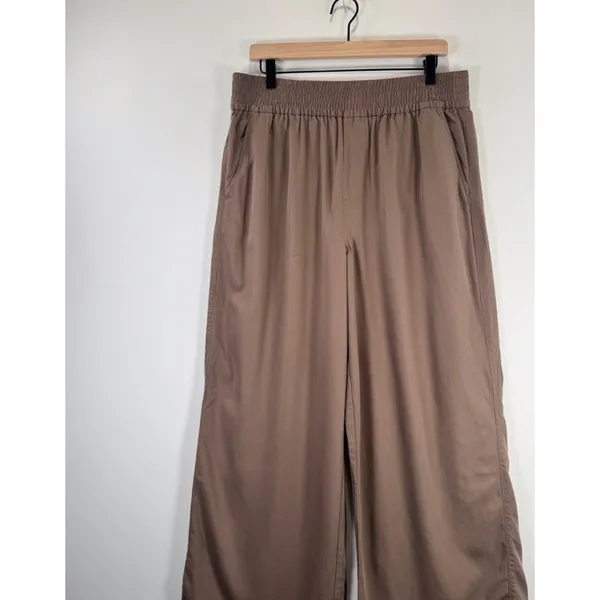 Madewell Womens Pants Brown Drapeweave Carley Wide Leg High Rise Pull On Large - Image 8
