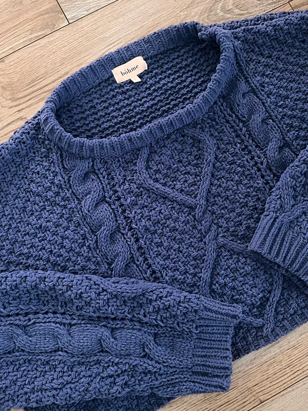 Bohme cable knit sweater size large - Image 2
