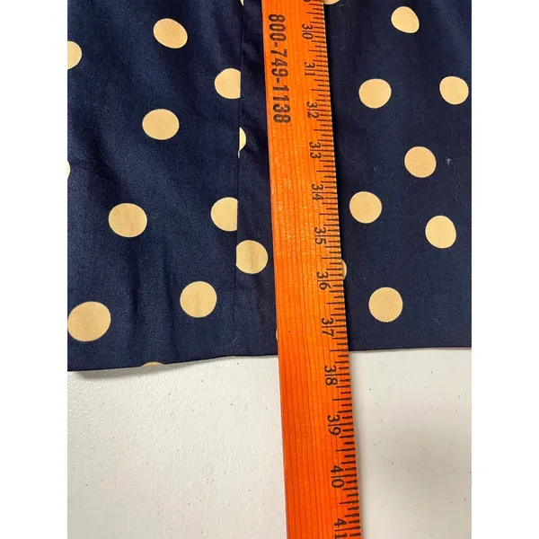 ANNE KLEIN Polka Dot Sheath Dress Womens 12 Navy Blue Tan Sleeveless Pockets - Image 8