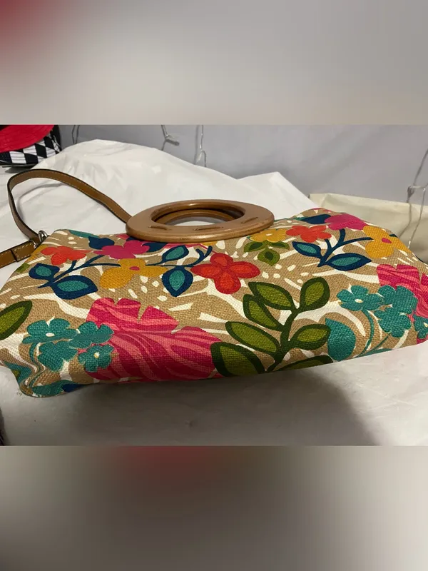 Floral Canvas Tote Bag in Multicolor - Image 4