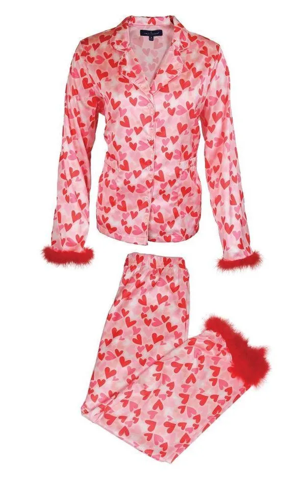 Simply Southern Red and Pink Heart Satin Pajamas size XL - Image 9