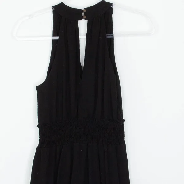 Anthropologie‎ Womens Black Bionda Plisse Jumpsuit Size S Smocked Waist Event - Image 11