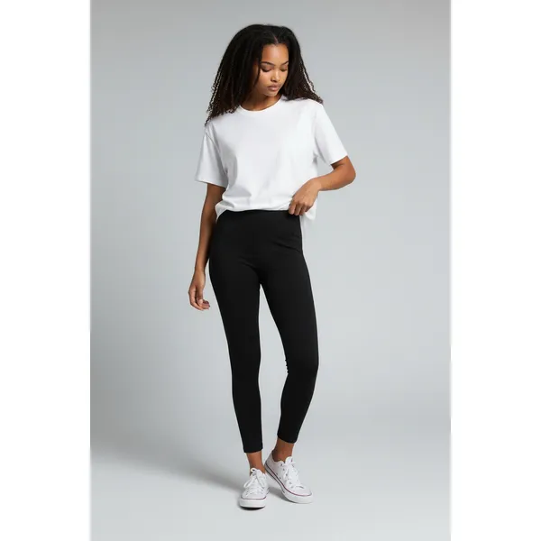 Time and Tru High Rise Leggings Women S Black 3-Pack Cotton Stretch Ankle 27 in - Image 3