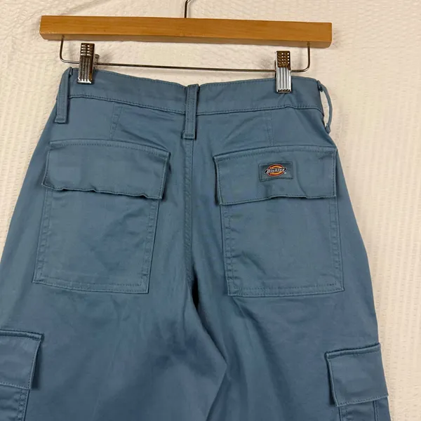 Dickies Womens Blue Slate Straight Leg Cargo Pants Size 24R New - Image 4