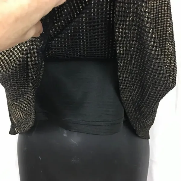 She + Sky black and gold sparkle crop Top Large - Image 3