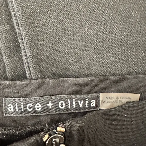 Alice + Olivia leather Ponte black leggings 0 New without tags - Image 5