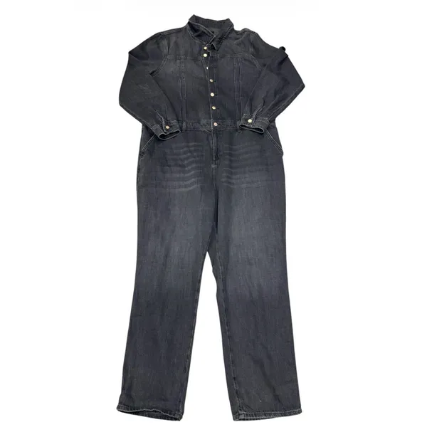 Own. NWT Black Denim Boiler Suit | Snap Front Coverall Jumpsuit | Size 16R - Image 2