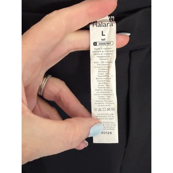 Halara Wide leg pleated black pants size LT - Image 4