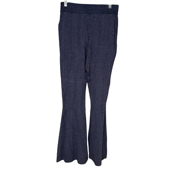 Anthropologie Pilcro‎ Sweater Knit Pants Flared Pull On Indigo Blue Size Small - Image 5