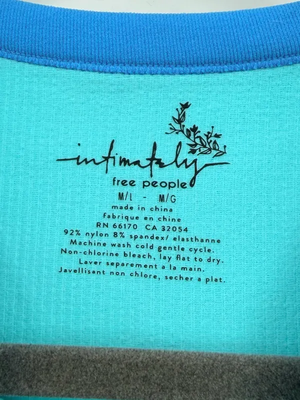 Free‎ People Make It Happen Brami M/L Aqua Sky Blue Ribbed Tank NWT - Image 5