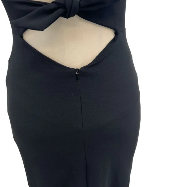 Nookie Long Gown Maxi Dress Bodycon‎ Halter Neck Cut Out Tie Black Size Small - Image 11