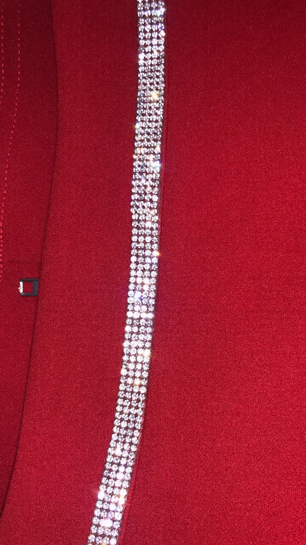 ENTRY Red Two Piece Rhinestone Set Size Small - Image 7