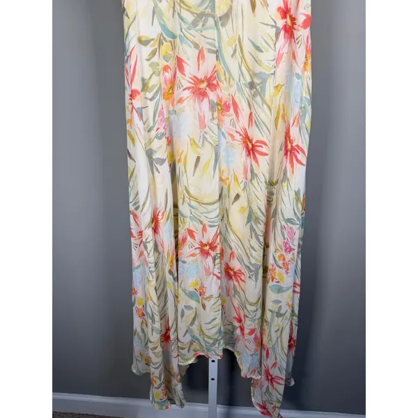 Sundance Size 6 Botanical‎ Floral Maxi Dress Handkerchief Hem Boho Resort - Image 5