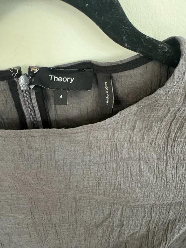 Theory Charcoal Gray Boatneck Mini Dress - Image 6