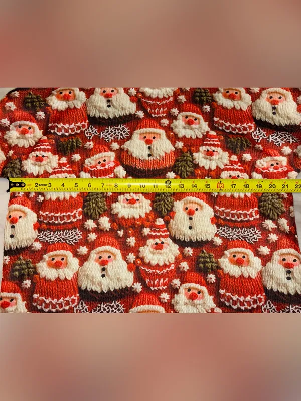 Women's Red Santa Pattern Holiday Sweater Hoodie - Image 4