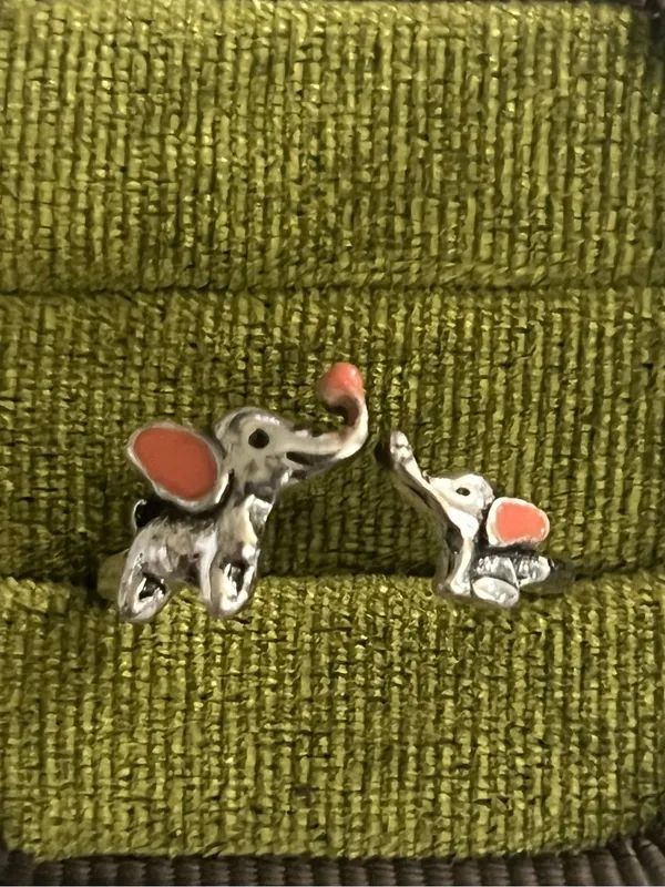 Playful Baby Elephants Stainless Steel Silver Adjustable Ring Size 6-9 NWT - Image 2