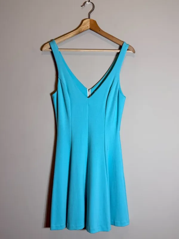 Amanda Uprichard Flounce Mini Dress Women's P Blue Cocktail Party Glam Wedding - Image 3