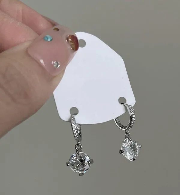 CZ cubic zirconia dangle drop earrings for women - Image 3