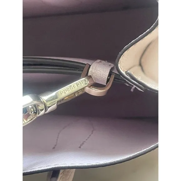 Kate Spade Eva Small Leather Satchel Crossbody Bag Purse Warm‎ Beige/Blush - Image 10